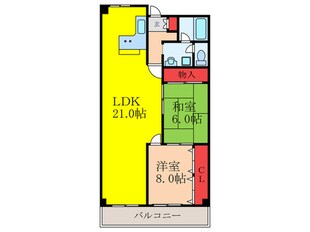 ユニハイム茨木(709)の物件間取画像